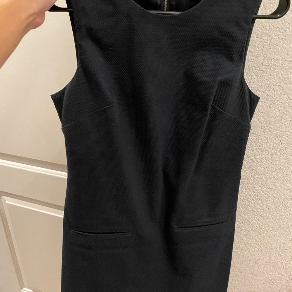 Theory Textured Shift Dress with Pockets - Picture 2 of 3